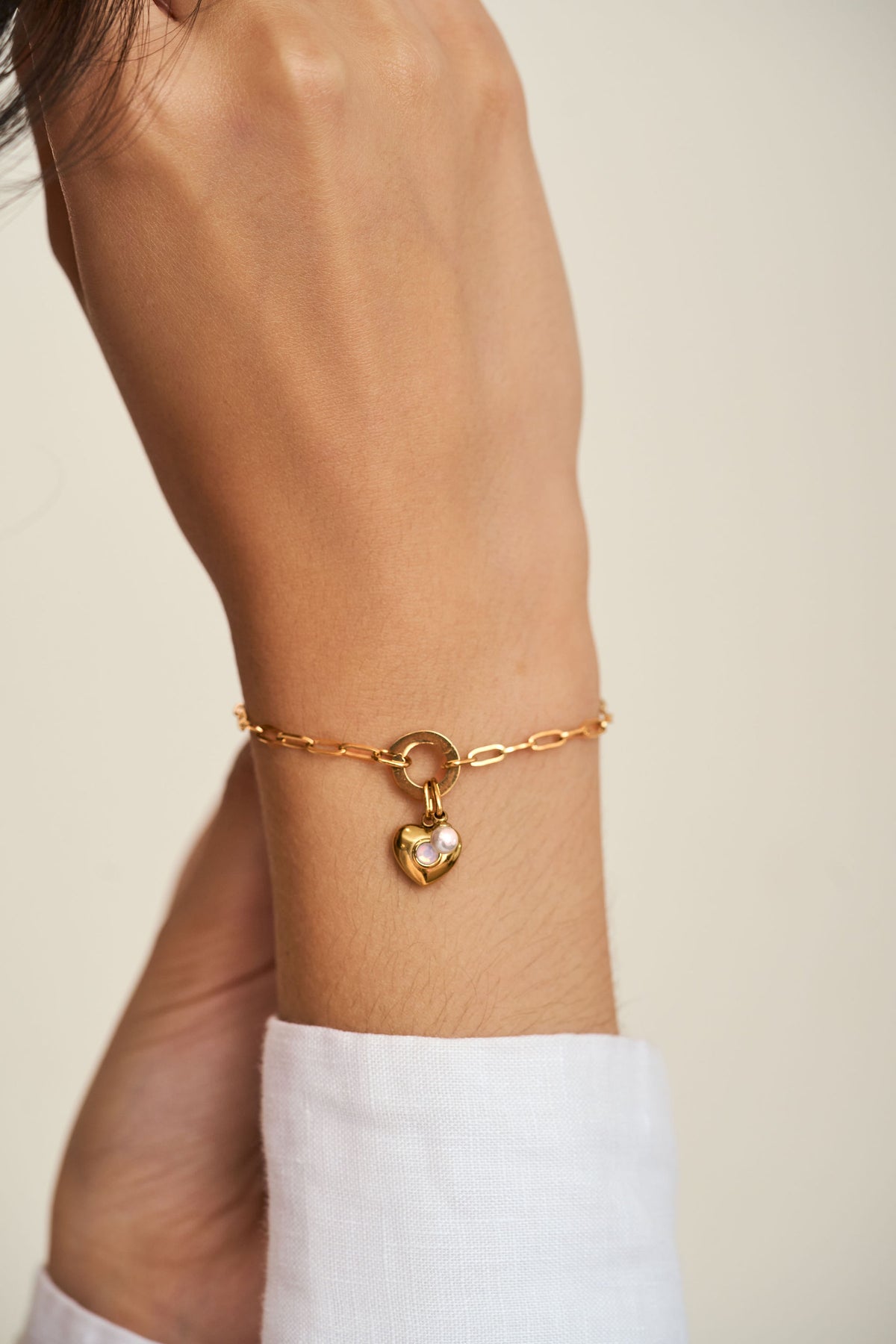 Staple Chain Bracelet + Signature Round Clasp