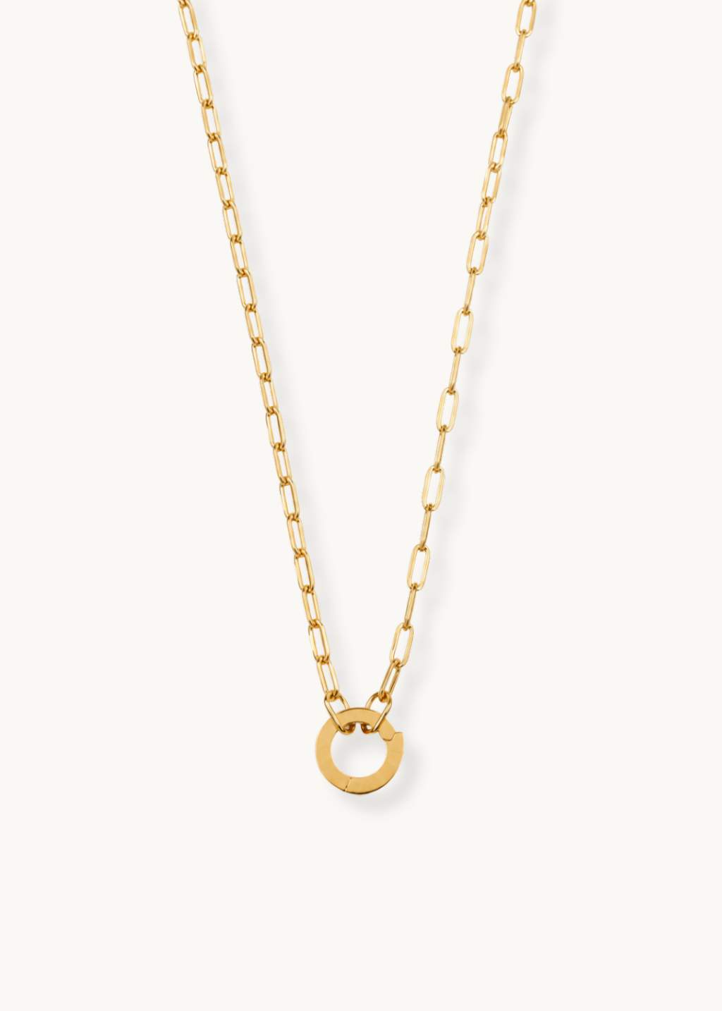 Thin Staple Chain + Signature Round Clasp
